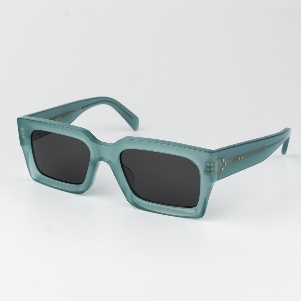 Celine 3 Dots Women Sunglasses Light Green Grey Square Cl40280u 93a Brand New